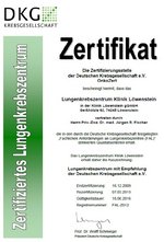 Profil: Zertifiziertes Lungenkrebszentrum DKG, OnkoZert, Klinik Löwenstein